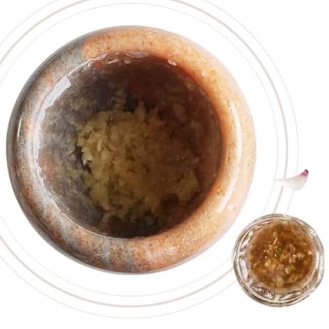 Mortar and Pestle Set Household Garlic Mortar Garlic Crusher Kitchen Manual Grinder Pestle Set Seasoning Spice Tools(10x10.5cm)