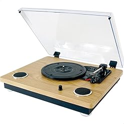 MADISON – MAD-RT300SP-MKII – Platine Vinyle Vintage avec Haut-parleurs intégrés (2x8W), Bluetooth, USB, Micro-SD – Bois - Les Beatles, Paul McCartney, John Lennon, RIngo Starr, George Harrison