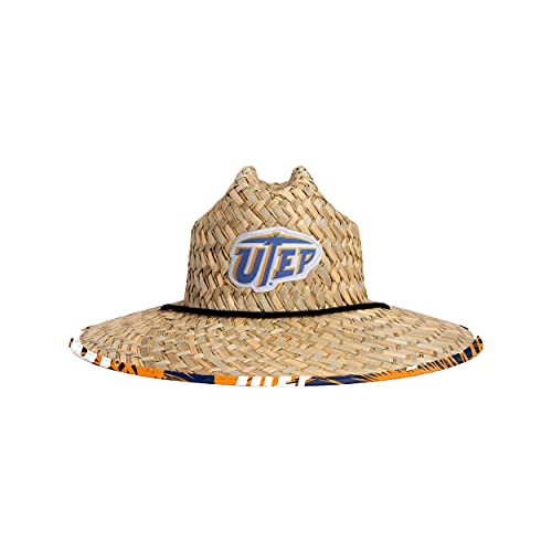 Image of FOCO Men's NCAA College Team Logo Floral Straw Sun Hat
