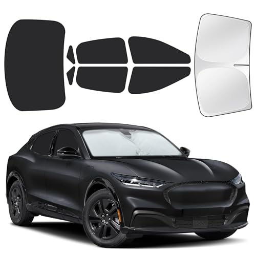 Image of for Ford Mustang Mach-E 2021-2025 Car Window Shades, 8pcs Privacy Sun Shade Set for Front Windshield Side and Rear Windows, Full Window Covers Keeps Vehicle Cool for Camping Napping