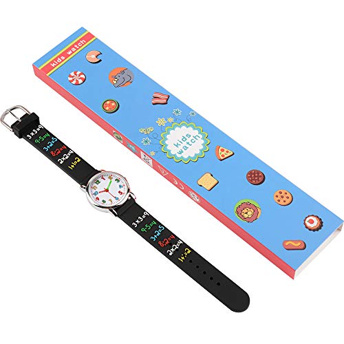 Venhoo Kids Watches 3D Cute Cartoon Waterproof Silicone Children Toddler Wrist Watches for Boys Little Child-Black Number
