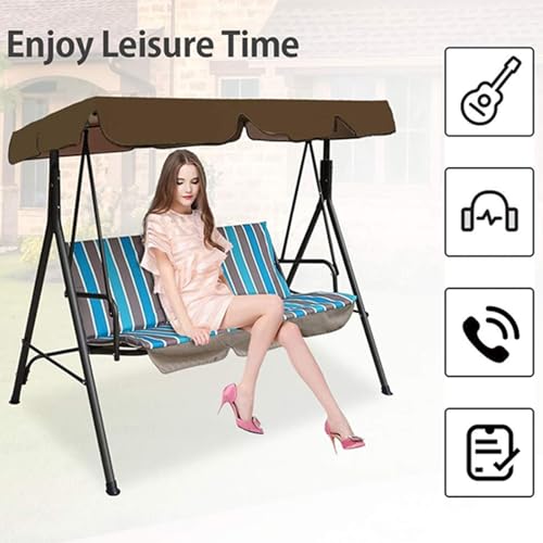Auvent de rechange imperméable pour balancelle de jardin 3 places – Tissu de bœuf durable pour balancelle d'extérieur – Idéal pour cour, jardin et arrière-cour