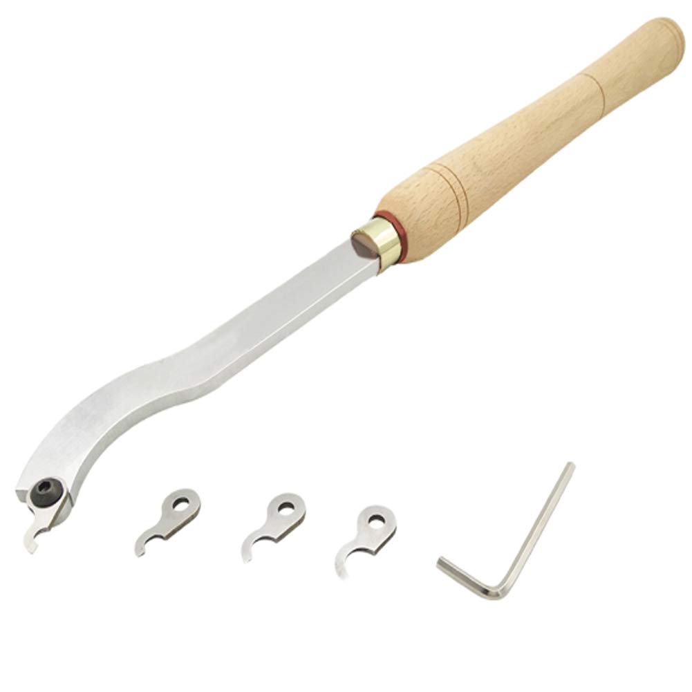 Ciseau de Tour, Jeu de Ciseaux À Bois, Outil de Séparation Avec Manche En Bois, Jeu de Ciseaux de Tour À Bois Avec 3 Types D'Extrémités
