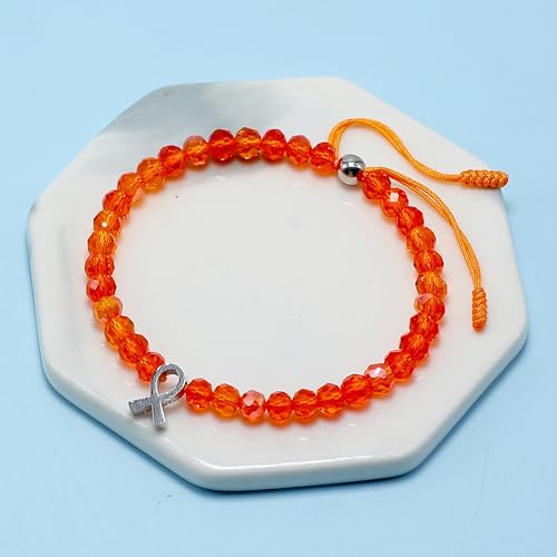 LAMIBEE Bracelet For A Cause, Crystal Bead Bracelet, Awareness Ribbon Bangle Bracelets, Wristbands for Awareness, Protection Surfer String Bracelet for Men, Women3