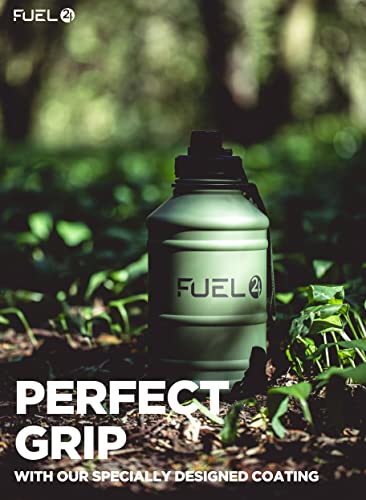 Image of Fuel24 Stainless Steel Jug - 1.3 or 2.2 Litre Water Bottle - Extra Strong, BPA Free, Leak Proof - Large Gym Sports Bottle, 1.3L, 2.2L, Metal Bottle - Colour Options