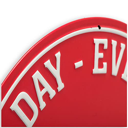 Image of Chevrolet All Day Every Day Round Embossed Metal Sign - Chevy Truck Wall Art for Garage, Shop, or Man Cave