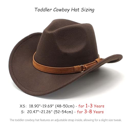 Toddler Baby Cowboy Hat, Boys Girls Cowgirl Hat with Leather Hatband, Wide Brim Infant Kids Western Cowboy Hat2