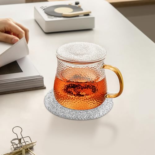 6 Pcs Drink Coasters, Absorbent Coasters for Drinks,Cotton Woven Coaster for Dinning Room Decor Housewarming Cup Mat for Hot Cold Drinking