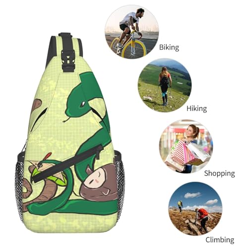 Mochila cruzada unisex con estampado colorido para viaje miniatura 6
