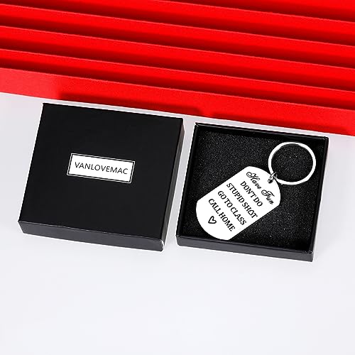 VANLOVEMAC College Student Gifts Stocking Stuffers for Teen Boys Girls Don't Do Stupid Shitkeychain Christmas Brithday Gifts 5