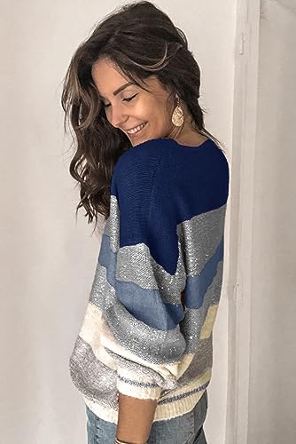 Image of ANCAPELION Women's Casual Sweater Pullover Winter Basic Sweatshirt Long Sleeve Cozy Knitted Jumper Tops Loose Fit
