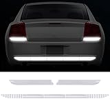 Frienda 2 Sets Auto Strong Reflective Stickers Includes Car Bumper Reflective Stickers Car Trunk Reflective Stickers Night Visibility Reflective Decal Waterproof Self Adhesive for Car Safety (White)