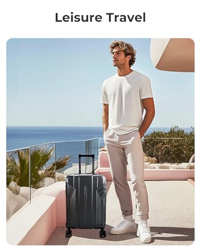 Image of BAGSMART Expandable Carry On Luggage 22x14x9 Airline Approved, Gray | Spinner Wheels, TSA Lock, Lightweight Hard Shell, Suitcase,22x14x9 Airline Approved