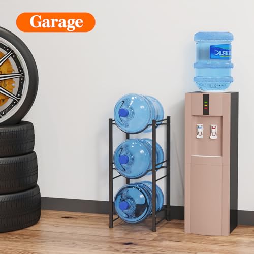 Lifewit Wasserspender Regal 3 Stufen, Wasserbehälter Regal trag. 126 lb/57 kg, Robuster Wasserlagerregal Wasserflaschenständer mit 3 Fässer, Abnehmbar Wasserspenderständer für Zuhause Wohnzimmer Büro