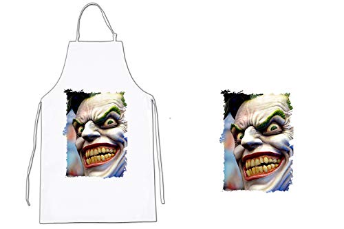 MERCHANDMANIA Delantal A3 Bromista Payaso Malvado Cocina Kitchen Apron