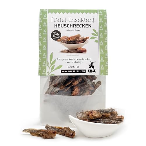 Heuschrecken - essbare Insekten von 'SNACK insects' - 15g feine Speise-Insekten zum Kochen und Essen