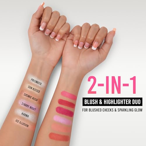 Image of SShryoan Bling & Blush Blusher | 2-in-1 Blusher & Highlighter Duo | Long-Lasting, Blendable | 6 Shades -Karma