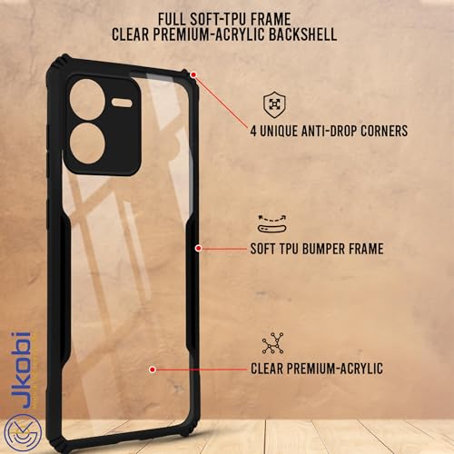 Image of Jkobi Back Cover Case for Vivo IQOO Z9 5G (Polycarbonate Clear Panel with Shockproof | Professional Black)
