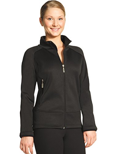 mondor girls ladies figure skating jacket - ice skating black microfiber fleece fitted jacket 4730