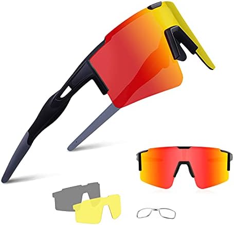 BangLong Polarized Cycling Glasses With 3 Interchangeable Lenses Tr90 Frame for Men Women Sports Sunglasses Mountain Bike Glasses MTB Fishing Bicycle Goggles