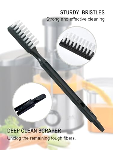 Image of Juicer Cleaning Brushes Compatible with Omega 8006, VRT, 8004 8003 VERT VRT350 VRT330 Masticating Juicers Replacement Cleaner, HD Bristles (4 Brushes)
