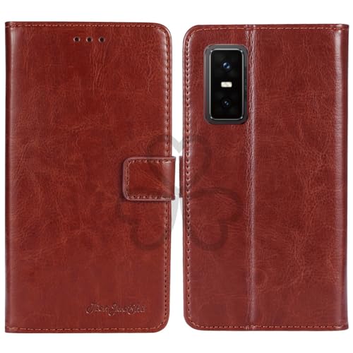 TienJueShi Brown Book Stand Retro Flip Leather Protector Phone Wallet Gel Cover Etui TPU Silicone Case For Infinix GT30 Pro 5G X