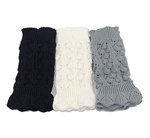 Calcetines cortos para mujer con punto de ganchillo aislante, pack de 3 pares cómodos 5