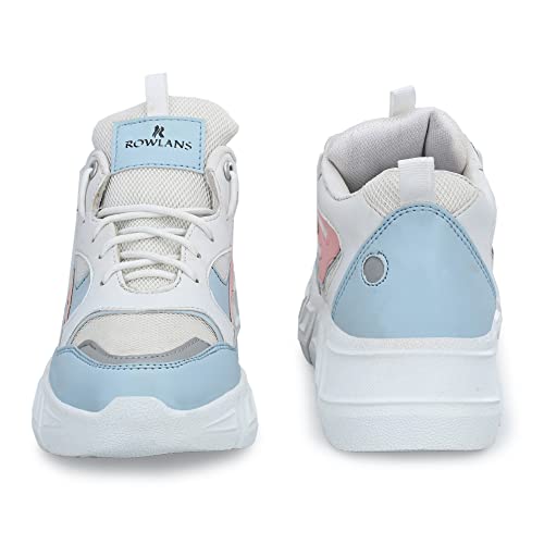 Image of ROWLANS Women's Synthetic Leather Stylish /Comfortable /Running /Gym Lace-Ups Sports Shoes