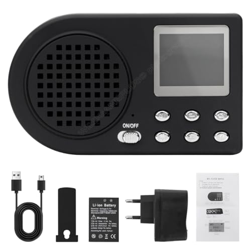 WILDGAMEPLUS KLD-360 - Pileta para pájaros (10 W, con pantalla LCD recargable y reproductor MP3)