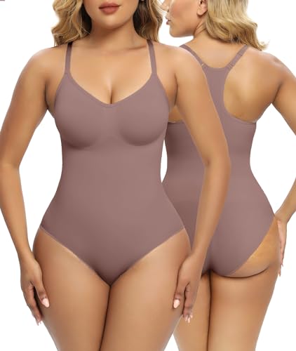 Image of SHAPERX Bodysuit for Women Tummy Control Shapewear Racerback Seamless Body Shaper Tank Top