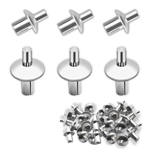 eupdd 150 pièces Rivets d'entraînement: 5×11mm Rivets à Noyau Avec Tête Ronde, pour du Métal, Bois, Plastique, Rivets aveugles à Expansion de Type à Frapper, Rivets à Tête Ronde en Aluminium