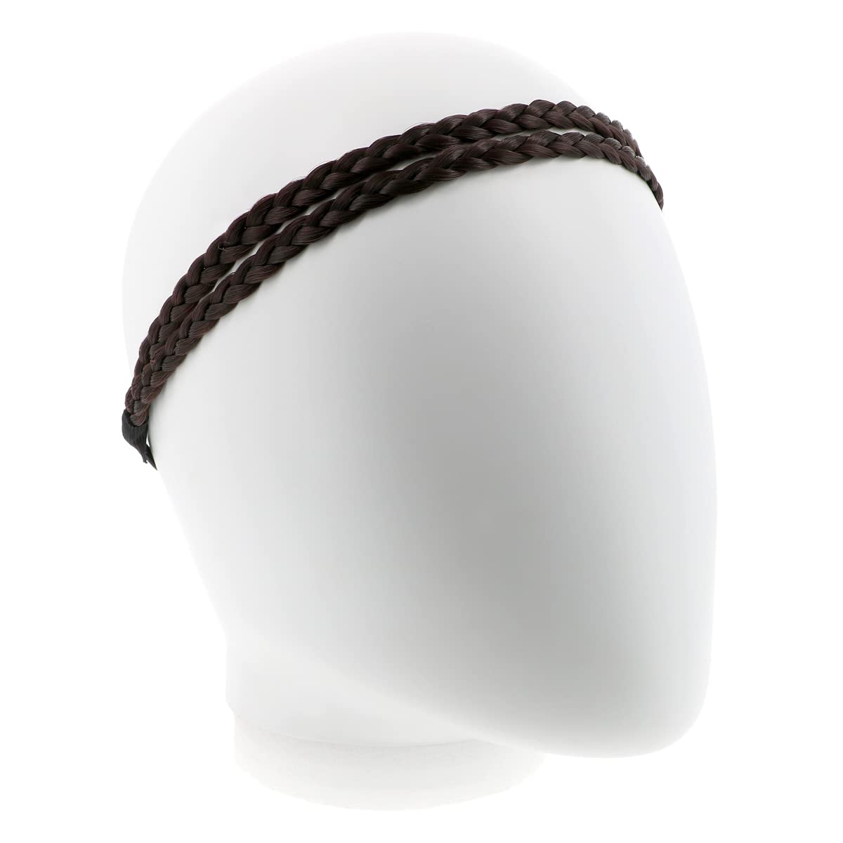 Banda de pelo trenzada oscura, Diadema de de doble color, Banda elástica talla única, Diadema de boda, Original look bohemio - Image 3