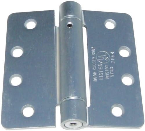 Emtek 95024 4" x 4" Spring Mortise Hinge with 1/4" Radius Corners - Pair, Polished Chrome