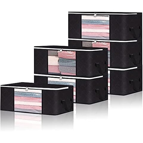 Vieshful 6 Pack Clothes Storage Bags 35L Large Capacity Clothing Organizers Cover