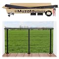 Muzata 3ft-6.5ft Black Complete Set Deck Cable Railing System 42" Post PS02 Handrail HT10 Cable Railing Kit Metal Post Handrail Kit One-Stop Service All-in-One DIY, RC01