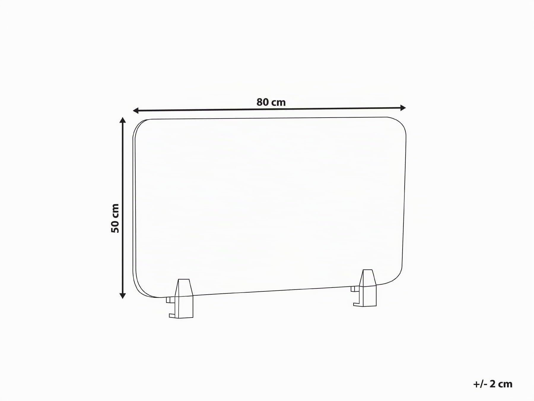 Beliani Schreibtisch Trennwand Akustik Polster cremeweiß 80 x 50 cm Schallschutz Split