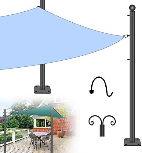 Solar Shade Sail Poles Can Be Used to Cling Shade Canvas, Vacation Lights, Cover Awning, Flags Size After Meeting is 265 cm / 104.33 inch