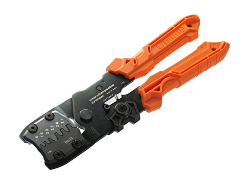 Precision Universal Crimping Tool with Inter-Changeable die Plates (Size M) Handy Crimp Tool. Made in Japan. ENGINEER pad-12