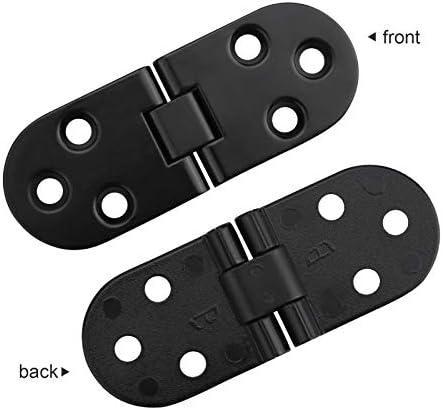 4PCS Flip Hinges Round Edge 180 Degree Zinc Alloy Small Door Hinge with Screws, Folding Table Cabinet Wardrobe Doors Timber Wooden Box, Home Furniture Hardware, Anti Rust Durable Spray Paint Black