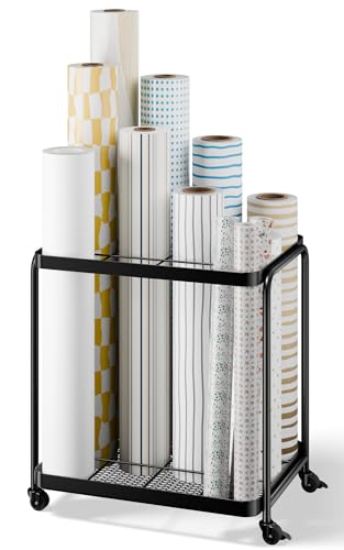 Josmimic 12-Slot Wrapping Paper Organizer