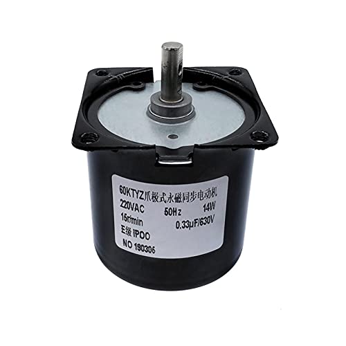 Motor síncrono 60KTYZ de imán permanente con reductor de velocidad a 15rpm y 14W AC220V