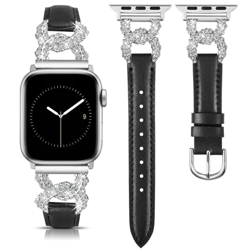 Amazon.co.jp: コンパチブル Apple Watch バンド 本革 キラキラC型 42