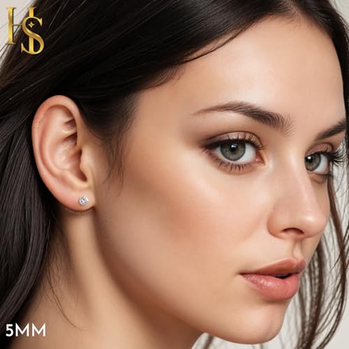 Image of HIGHSPARK 925 Silver inchSparkling Martini inch Solitaire Earrings | 92.5 Sterling Silver and Diamond like Brilliance Sparkling Zirconia | Lovely Gift