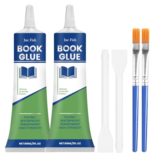 OPEIXSAYKOC Buchbinderleim Buchbinderkleber mit Bürste und Schaber 60ml×2