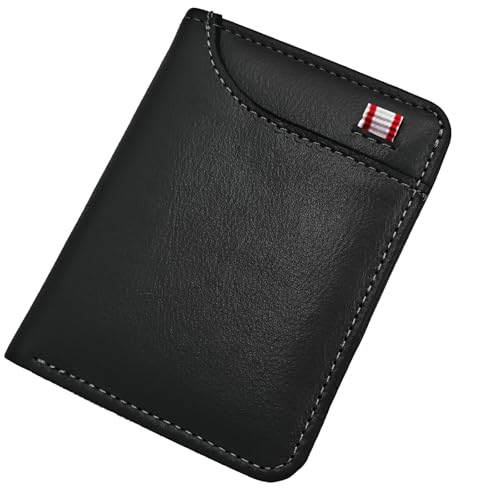 Mini Slim Wallet 5 Card Slots ID Window 1 Money Pocket Faux Leather Thin Compacted