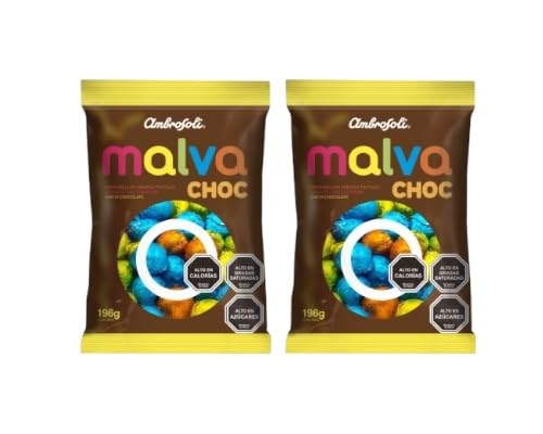 Ambrosoli Malva Choc, Chilean Marshmallow Candy, pack of 2 bag 196g each.