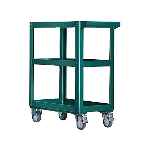 Allzweck-Werkzeugwagen Metall-Multifunktions-Teilewagen auf Rädern Service-/Gebrauchswagen mit DREI Fächern Werkstattwagen für den Garten im Freien