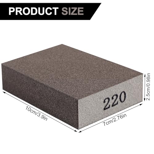 Image of Romeda 8-Pack Sandpaper Block, 220 Grits Washable and Reusable Handmade Sanding Sponge, Drywall Sandpaper Blocks for Wooden Drywall Sheetrock and Metal Glazing