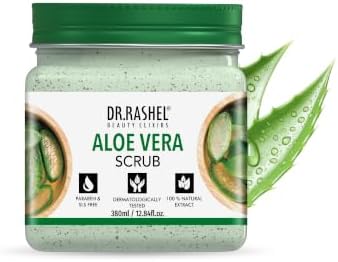 DR.RASHEL Aloe Vera Scrub For Face & Body (380 Ml) | All Skin |Cleanser Scrub For Deep Exfoliation | Dead Skin Remover| Tan Removal | Blackhead Remover