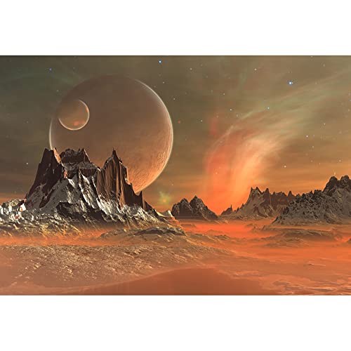 Aoihrraan 1,5x1m Montañas Fondo Estrellado Cielo Planeta Baches Naturaleza Celeste Fotografía Fondo Espacio Exploración Video Fiesta Decoración Niños Adultos Artístico Retrato Foto Estudio Apoyo